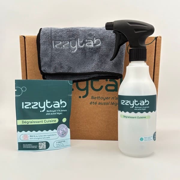 Microfibre, flacon spray et recharge Izzytab
